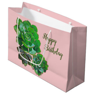 Rosette Succulents Große Geschenktasche Geschenktüte