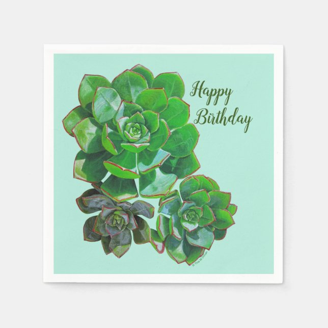 Rosette Succulents Paper Napkins Serviette (Vorderseite)