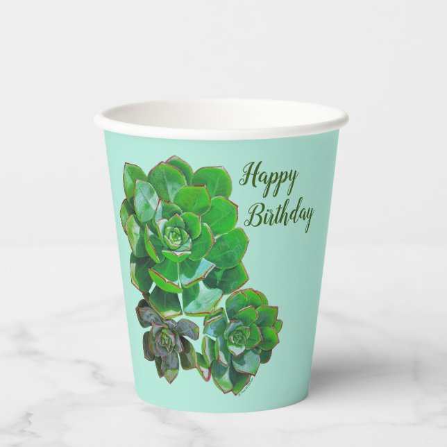 Rosette Succules Paper Cups Pappbecher (Vorderseite)