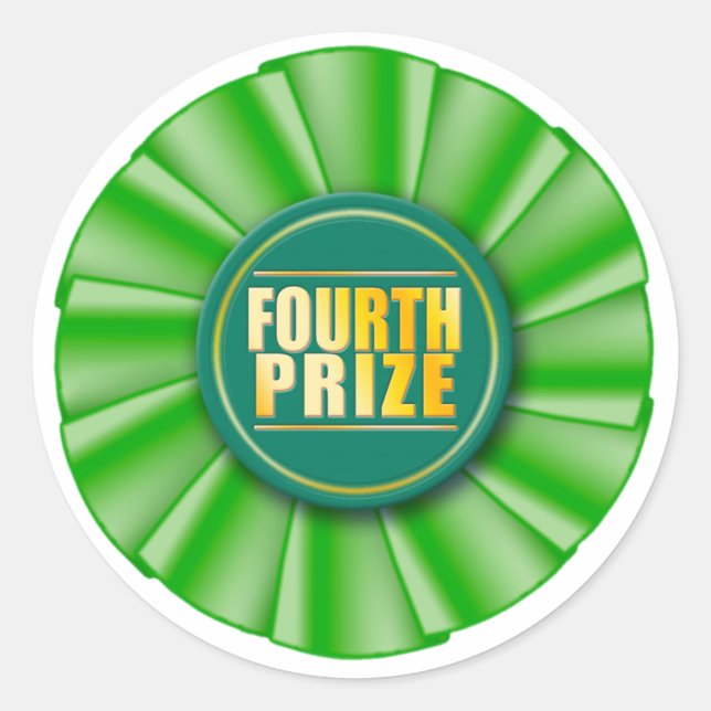 Rosette, vierter Preis Runder Aufkleber (Vorderseite)