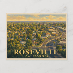 Roseville Kalifornien Vintage Reise Postkarte