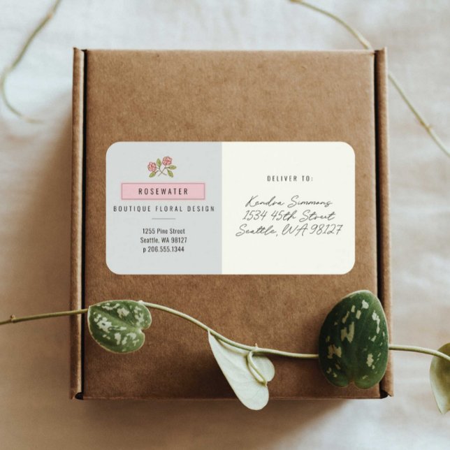 Rosewater Small Business Shipping Label (Von Creator hochgeladen)