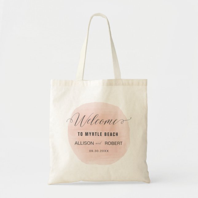 Rosewatercolor-Hochzeits-Willkommens-Tasche, Tragetasche (Vorne)