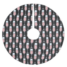 Roséwein-Muster Polyester Weihnachtsbaumdecke