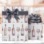 Roséwein Rosa Rosé Geschenkpapier<br><div class="desc">Dieses Weinverpackungspapier eignet sich hervorragend, um allen Weinliebhabern eine Touch Charme zu verleihen. Das Design mit Weinflaschen und Gläsern ist sowohl spielerisch als auch elegant. Für eine subtile persönliche Touch können Sie sporadisch einen Namen oder eine kurze Phrase hinzufügen, wodurch jedes Geschenk noch etwas ganz Besonderes wird. Egal, ob Sie...</div>