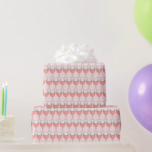Roséwein-Weinglas-Hochzeitsbrause für Brautparty Geschenkpapier
