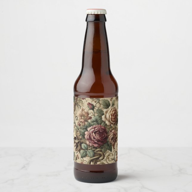 Rosewood Crematory - Gothic Floral Bierflaschenetikett (Vorderseite)