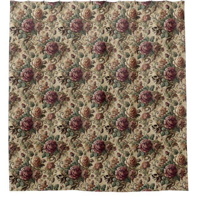 Rosewood Crematory - Gothic Floral Duschvorhang (Vorderseite)