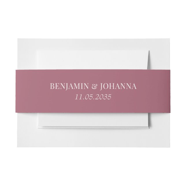 Rosewood Pink Wedding Custom Einladungsbanderole (Vorderseite Beispiel)