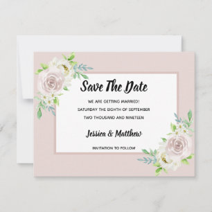 Rosewood Soft Mauve Floral Watercolor Rose Hochzei Save The Date