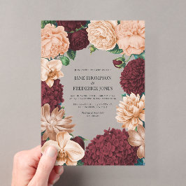 Rosewood, Terracotta Blush & Apricot Silk Wedding Acryleinladungen