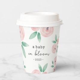 Rosey Baby in Bloom Baby Showeinladung Pappbecher