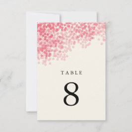 Rosey Pink Light Dusche Tischnummer Cards