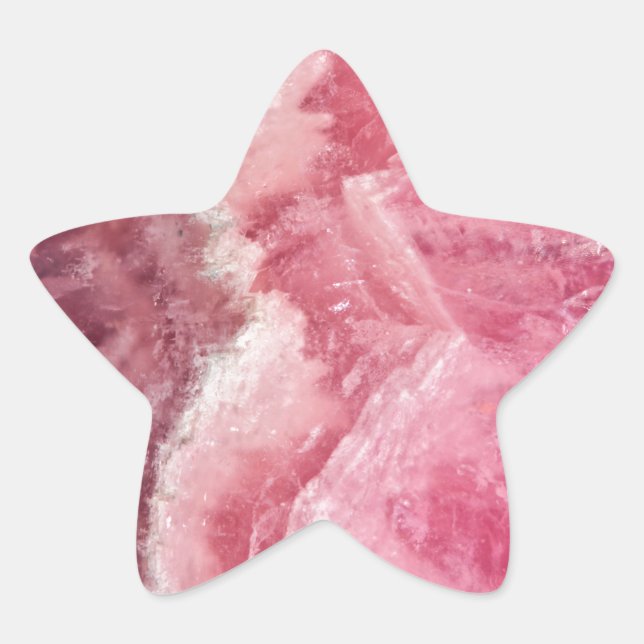 Rosey Rose Quartz Crystal Stern-Aufkleber (Vorderseite)