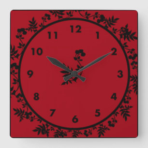 Rosey Wine Quadratische Wanduhr