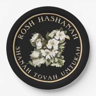 Rosh Haschanah jüdisch Neujahr Shanah Tovah Pappteller