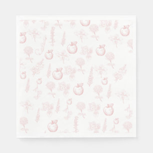 Rosh Hashana Apple Pink Toile Disposable Napkin Serviette