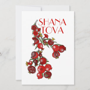 Rosh Hashana Granatäpfel Feiertagskarte