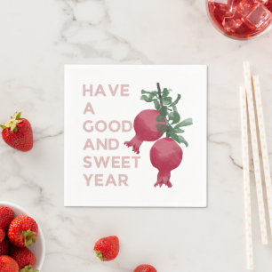Rosh Hashana jüdisches Neujahr wünscht ww. Granata Serviette