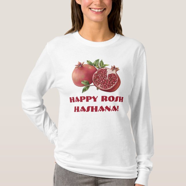 Rosh Hashana Jüdisches NeujahrsGranatapfel-Shirt T-Shirt (Vorderseite)