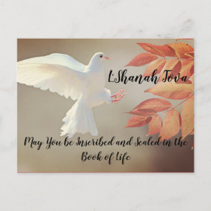Rosh Hashana L'Shanah Tova White Dove Postcard Postkarte
