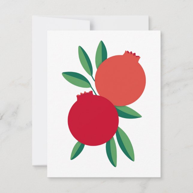 Rosh Hashana Pomegranate Greeting Card (Flat) (Vorderseite)