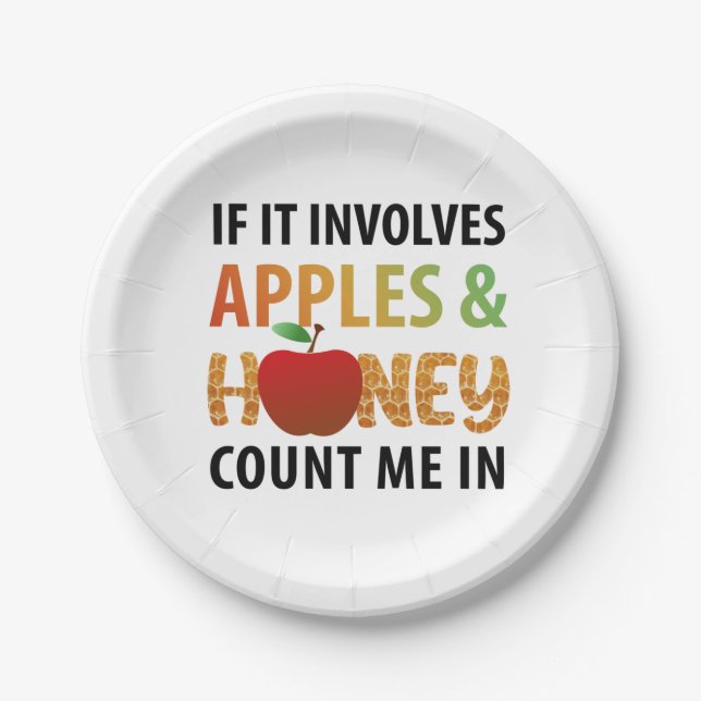 Rosh Hashanah Äpfel und Honig T - Shirt Pappteller (Vorderseite)