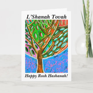 Rosh Hashanah - arbre de ciel bleu de carte de la
