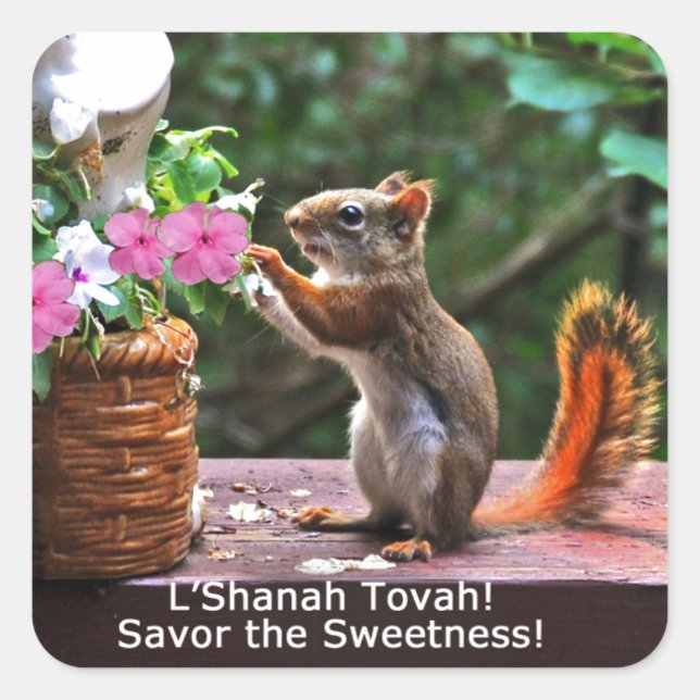 Rosh Hashanah Cards Geschenke Quadratischer Aufkleber (Vorderseite)