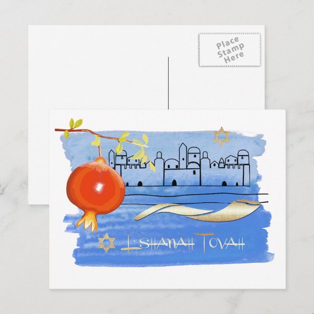 Rosh Hashanah | Cartes postales du Nouvel An juif (Devant / Derrière)