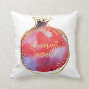 Rosh Hashanah Decor Shana Tova Pomegranate White Kissen