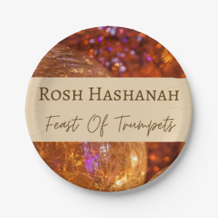 Rosh-Hashanah-Festival der Trompeten Pappteller