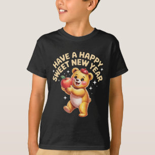 Rosh Hashanah Frohes Süßes Neues Jahr Honigbär Jüd T-Shirt