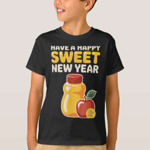 Rosh Hashanah Frohes Süßes Neues Jahr Honigbär Jüd T-Shirt