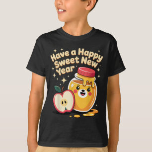 Rosh Hashanah Frohes Süßes Neues Jahr Honigbär Jüd T-Shirt
