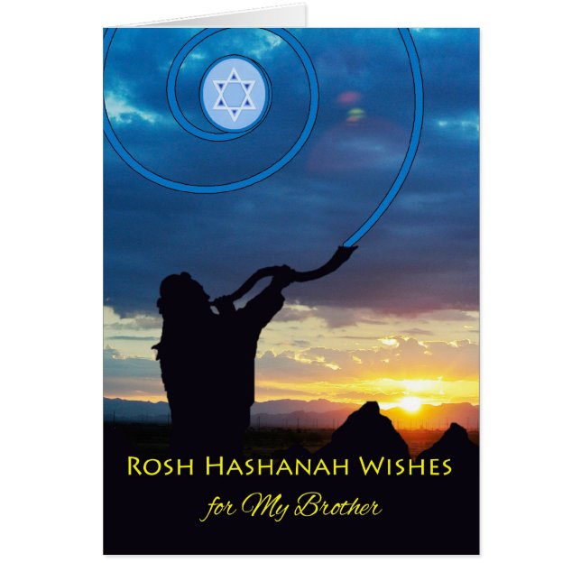 Rosh Hashanah für Brother, Shofar Horn und Sky (Vorne)