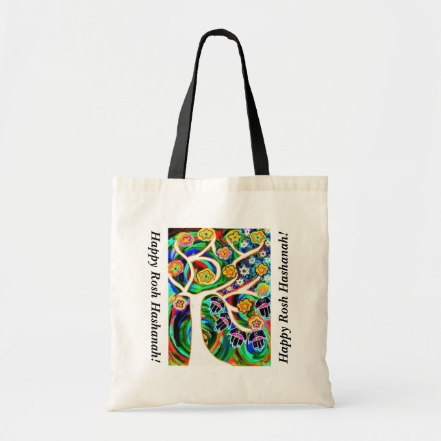 Rosh Hashanah Geschenk-/Taschen-Tasche: Hamsa Baum Tragetasche (Vorne)