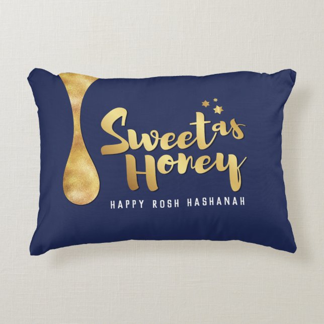 Rosh Hashanah grüßen süß als Honey Pillow Dekokissen (Vorderseite)