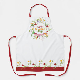 Rosh Hashanah Happy Challah Days Floral Wreath Schürze