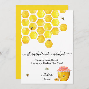 Rosh Hashanah Honey Jewish New Year Card Einladung
