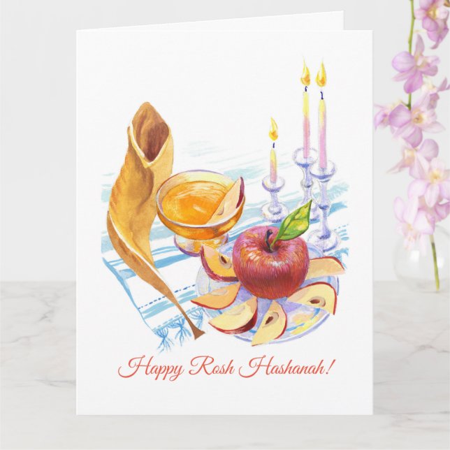 Rosh Hashanah Jahr künstlerisch Karte (Orchidee)