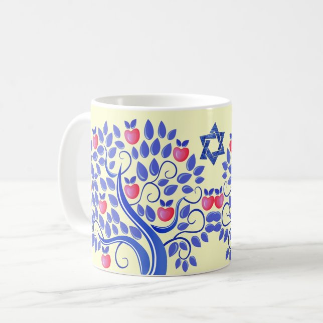 Rosh Hashanah | Jüdische Neujahrsgeschenke Kaffeetasse (Vorderseite Links)