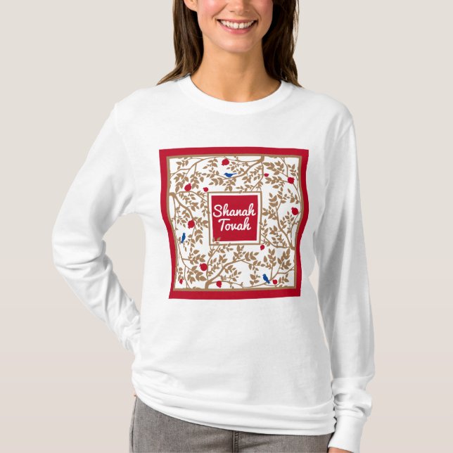 Rosh Hashanah Jüdische Neujahrsgrüße T-Shirt (Vorderseite)
