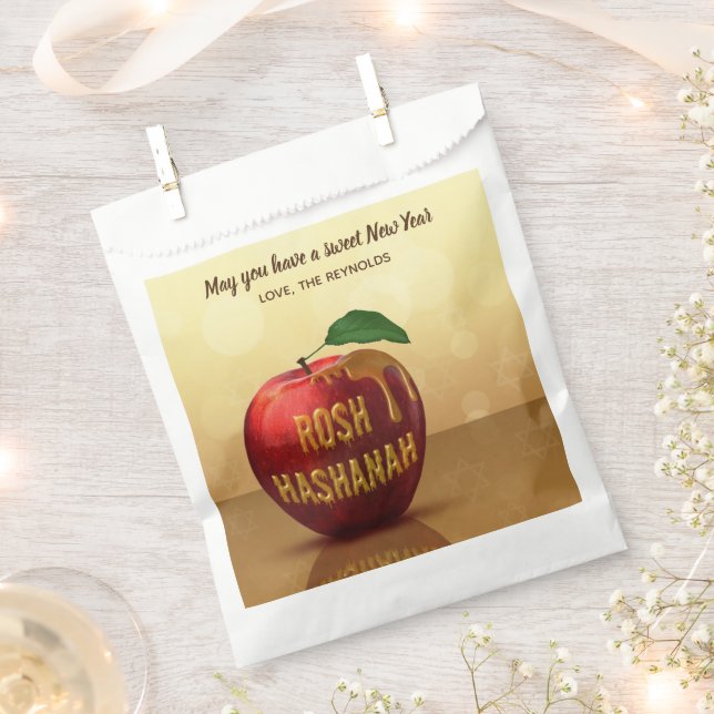 Rosh Hashanah Juwish New Year Honey Apple Geschenktütchen (Ausgeschnitten)