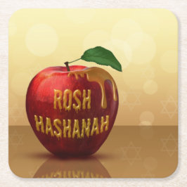 Rosh Hashanah Juwish New Year Honey Apple Rechteckiger Pappuntersetzer