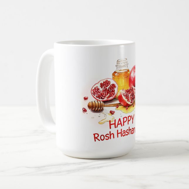 Rosh Hashanah Kaffeetasse (Vorderseite Links)