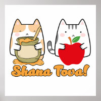 Rosh Hashanah kawaii Cats - Jüdisches neues Jahr
