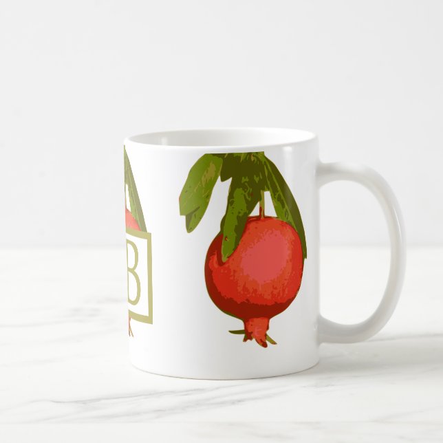 Rosh Hashanah Monogram Pomegranate Sweet Kaffeetasse (Rechts)
