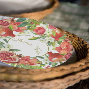 Rosh Hashanah Neues Jahr Sweet Pomegranate Fest Pappteller