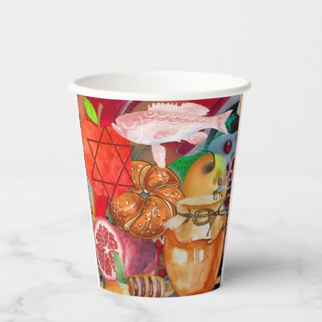 Rosh Hashanah Paper Cups Pappbecher (Vorderseite)